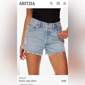 Aritzia Agolde Parker high waisted jean shorts